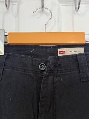 Wrangler Relaxed Fit Black Pants with Button Waist